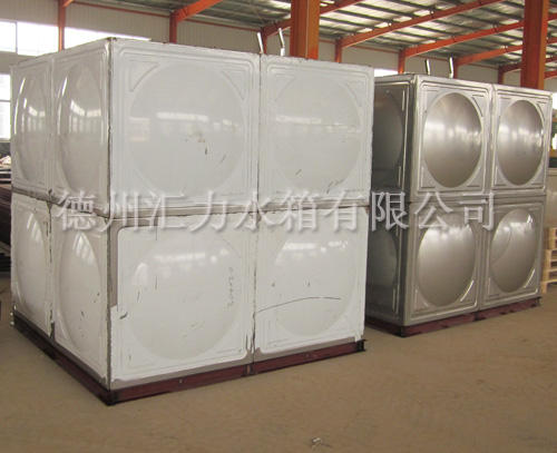 匯力不銹鋼水箱撕膜前后